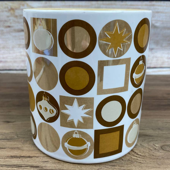 Christmas Ornament Gold and White Mug, Target, Large Coffee Cup, MCM Tea Mug - Picture 2 of 7
